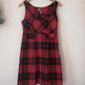 Vintage plaid tartan mini dress size s